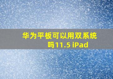 华为平板可以用双系统吗11.5 iPad